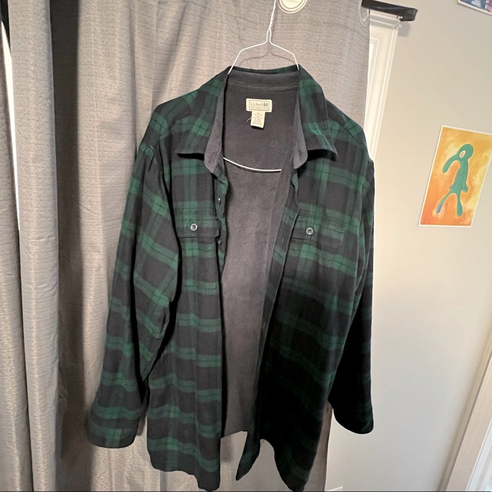 LL Bean fleece lined flannel